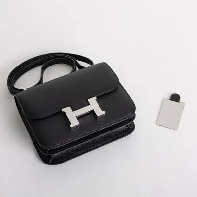 CONSTANCE 18 (MINI) EPSOM LEATHER NOIR (BLACK) WITH PALLADIUM HARDWARE (PHW) - 5