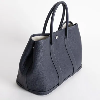 GARDEN PARTY 30 NEGONDA LEATHER BLEU INDIGO WITH PALLADIUM HARDWARE (PHW)