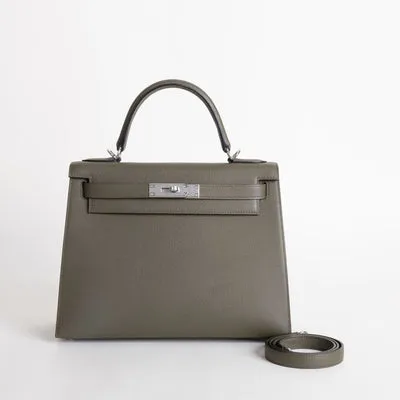 KELLY 28 EPSOM LEATHER VERT DE GRIS WITH PALLADIUM HARDWARE (PHW) - 1
