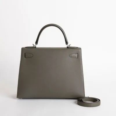 KELLY 28 EPSOM LEATHER VERT DE GRIS WITH PALLADIUM HARDWARE (PHW) - 2