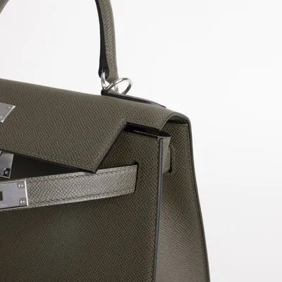 KELLY 28 EPSOM LEATHER VERT DE GRIS WITH PALLADIUM HARDWARE (PHW) - 4