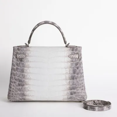 KELLY 32 NILOTICUS CROCODILE (MATTE) LEATHER HIMALAYA WITH PALLADIUM HARDWARE (PHW) - 3