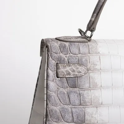 KELLY 32 NILOTICUS CROCODILE (MATTE) LEATHER HIMALAYA WITH PALLADIUM HARDWARE (PHW) - 6