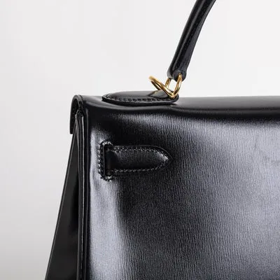 KELLY 32 BLACK BOX CALF LEATHER WITH GOLD HARDWARE (GHW) - 6