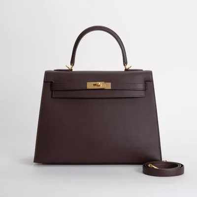 KELLY 32 EPSOM LEATHER ROUGE SELLIER WITH GOLD HARDWARE (GHW) - 1