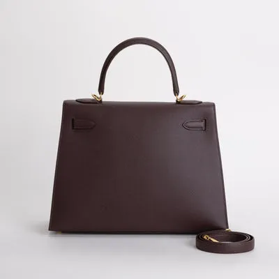 KELLY 32 EPSOM LEATHER ROUGE SELLIER WITH GOLD HARDWARE (GHW) - 2