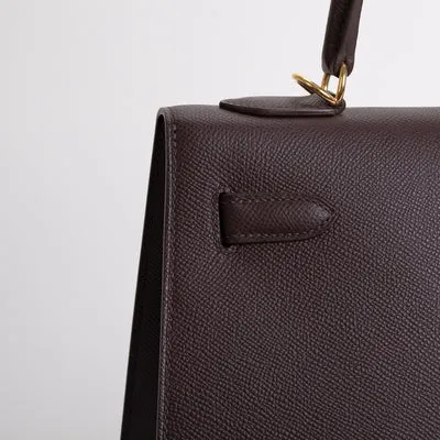 KELLY 32 EPSOM LEATHER ROUGE SELLIER WITH GOLD HARDWARE (GHW) - 3
