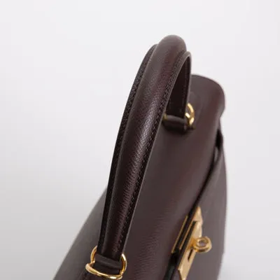 KELLY 32 EPSOM LEATHER ROUGE SELLIER WITH GOLD HARDWARE (GHW) - 4