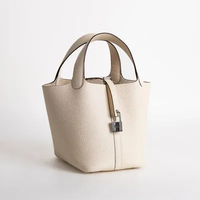 PICOTIN 18 LOCK CLEMENCE LEATHER NATA WITH PALLADIUM HARDWARE (PHW)