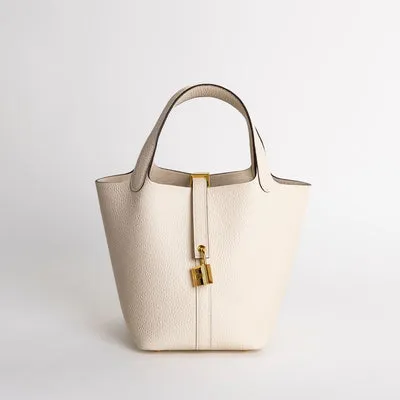PICOTIN 18 LOCK CLEMENCE LEATHER NATA WITH GOLD HARDWARE (GHW) - 1