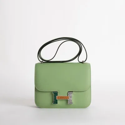 CONSTANCE 18 (MINI) EPSOM LEATHER VERT CRIQUET WITH MARQUETTE HARDWARE (MHW) - 1