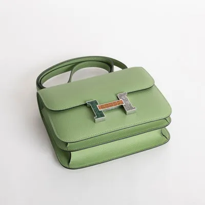 CONSTANCE 18 (MINI) EPSOM LEATHER VERT CRIQUET WITH MARQUETTE HARDWARE (MHW) - 4