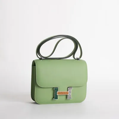 CONSTANCE 18 (MINI) EPSOM LEATHER VERT CRIQUET WITH MARQUETTE HARDWARE (MHW) - 2