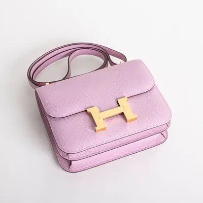 CONSTANCE 18 (MINI) EPSOM LEATHER MAUVE SYLVESTRE WITH GOLD HARDWARE (GHW) - 4