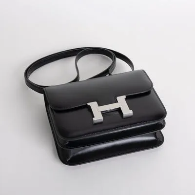 CONSTANCE 18 (MINI) BLACK BOX CALF LEATHER WITH PALLADIUM HARDWARE (PHW) - 4