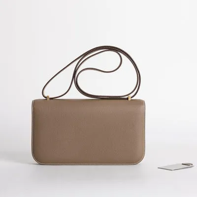 CONSTANCE 24 ELAN EPSOM LEATHER ETOUPE WITH GOLD HARDWARE (GHW) - 3