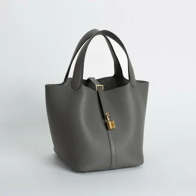 PICOTIN 22 LOCK CLEMENCE LEATHER GRIS MEYER WITH GOLD HARDWARE (GHW) - 2