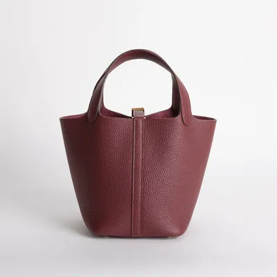 PICOTIN 18 LOCK CLEMENCE LEATHER ROUGE H WITH GOLD HARDWARE (GHW) - 3