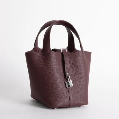 PICOTIN 18 LOCK CLEMENCE LEATHER ROUGE SELLIER WITH PALLADIUM HARDWARE (PHW) - 2