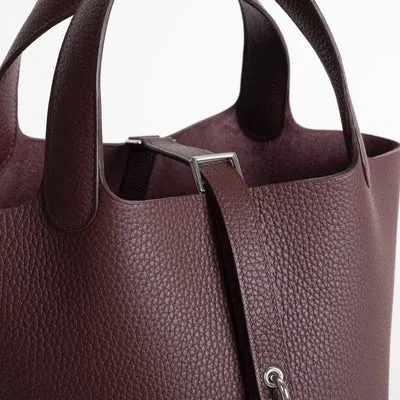 PICOTIN 18 LOCK CLEMENCE LEATHER ROUGE SELLIER WITH PALLADIUM HARDWARE (PHW) - 5