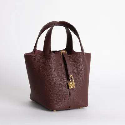 PICOTIN 18 LOCK CLEMENCE LEATHER ROUGE SELLIER WITH GOLD HARDWARE (GHW) - 2