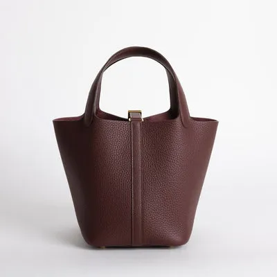 PICOTIN 18 LOCK CLEMENCE LEATHER ROUGE SELLIER WITH GOLD HARDWARE (GHW) - 3