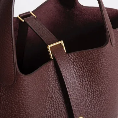 PICOTIN 18 LOCK CLEMENCE LEATHER ROUGE SELLIER WITH GOLD HARDWARE (GHW) - 5