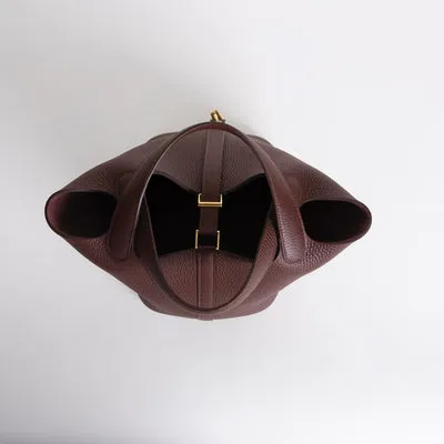 PICOTIN 18 LOCK CLEMENCE LEATHER ROUGE SELLIER WITH GOLD HARDWARE (GHW) - 4
