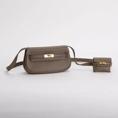 KELLY MOOVE SWIFT LEATHER ETOUPE WITH GOLD HARDWARE (GHW) - 2