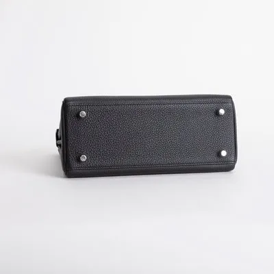 KELLY 25 TOGO LEATHER NOIR (BLACK) WITH PALLADIUM HARDWARE (PHW) - 5