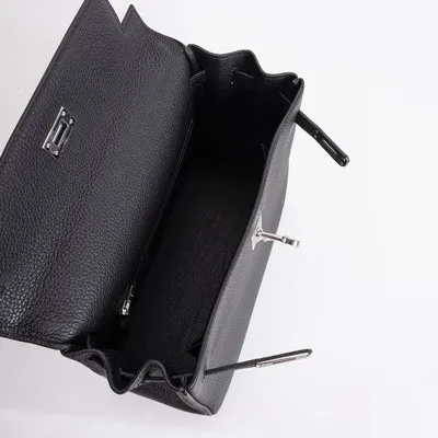KELLY 25 TOGO LEATHER NOIR (BLACK) WITH PALLADIUM HARDWARE (PHW) - 3