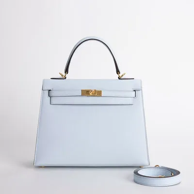 KELLY 25 EPSOM LEATHER BLEU BRUME WITH GOLD HARDWARE (GHW) - 1