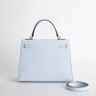 KELLY 25 EPSOM LEATHER BLEU BRUME WITH GOLD HARDWARE (GHW) - 2