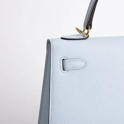 KELLY 25 EPSOM LEATHER BLEU BRUME WITH GOLD HARDWARE (GHW) - 3