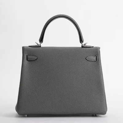 KELLY 25 TOGO LEATHER GRIS MEYER WITH PALLADIUM HARDWARE (PHW) - 4