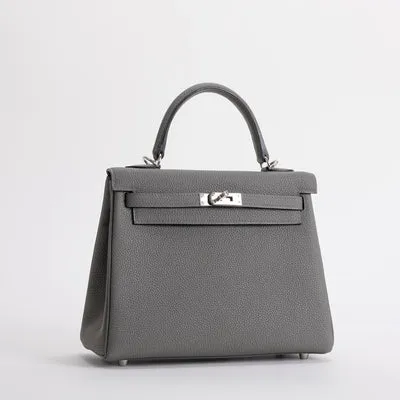 KELLY 25 TOGO LEATHER GRIS MEYER WITH PALLADIUM HARDWARE (PHW) - 2