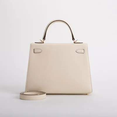 KELLY 25 EPSOM LEATHER NATA WITH ROSE GOLD HARDWARE (RGHW) - 3