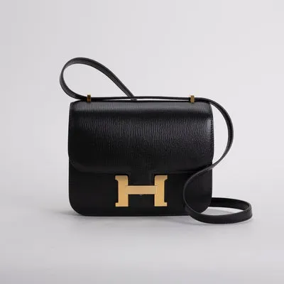 CONSTANCE 18 (MINI) CHEVRE LEATHER NOIR (BLACK) WITH GOLD HARDWARE (GHW) - 1