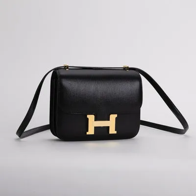 CONSTANCE 18 (MINI) CHEVRE LEATHER NOIR (BLACK) WITH GOLD HARDWARE (GHW) - 3