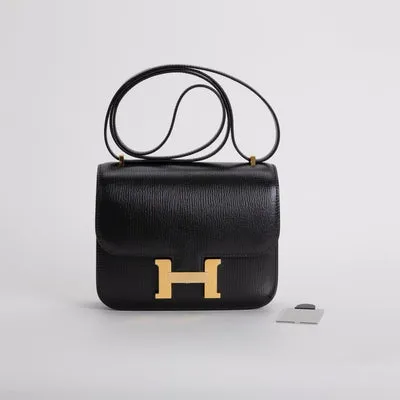 CONSTANCE 18 (MINI) CHEVRE LEATHER NOIR (BLACK) WITH GOLD HARDWARE (GHW) - 2