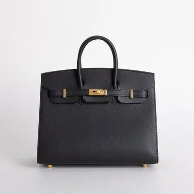 BIRKIN 25 EPSOM LEATHER (SELLIER SHAPE) NOIR (BLACK) WITH GOLD HARDWARE (GHW) - 1