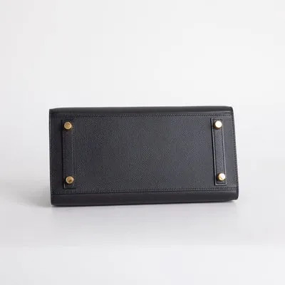BIRKIN 25 EPSOM LEATHER (SELLIER SHAPE) NOIR (BLACK) WITH GOLD HARDWARE (GHW) - 6