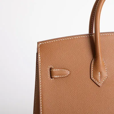 BIRKIN 25 EPSOM LEATHER (SELLIER SHAPE) GOLD WITH GOLD HARDWARE (GHW) - 4
