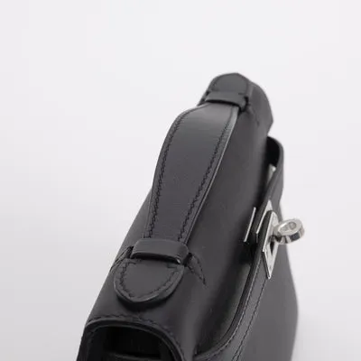 KELLY POCHETTE SWIFT LEATHER NOIR (BLACK) WITH PALLADIUM HARDWARE (PHW) - 4
