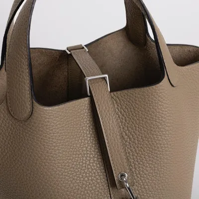 PICOTIN 18 LOCK CLEMENCE LEATHER BEIGE MARFA WITH PALLADIUM HARDWARE (PHW) - 5