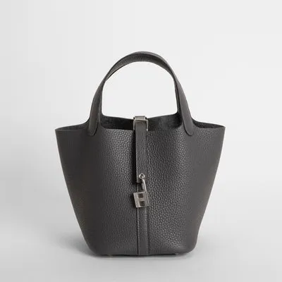 PICOTIN 18 LOCK CLEMENCE LEATHER GRAPHITE WITH PALLADIUM HARDWARE (PHW) - 1