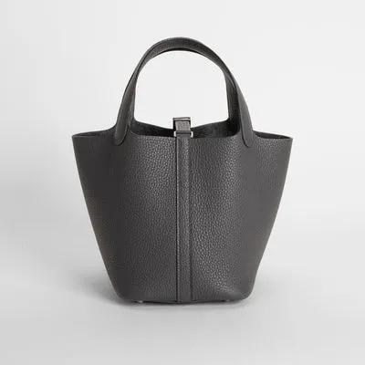 PICOTIN 18 LOCK CLEMENCE LEATHER GRAPHITE WITH PALLADIUM HARDWARE (PHW) - 3