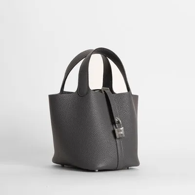 PICOTIN 18 LOCK CLEMENCE LEATHER GRAPHITE WITH PALLADIUM HARDWARE (PHW) - 2
