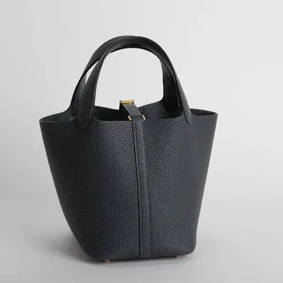 PICOTIN 18 LOCK CLEMENCE LEATHER GRIS MISTY WITH GOLD HARDWARE (GHW) - 3
