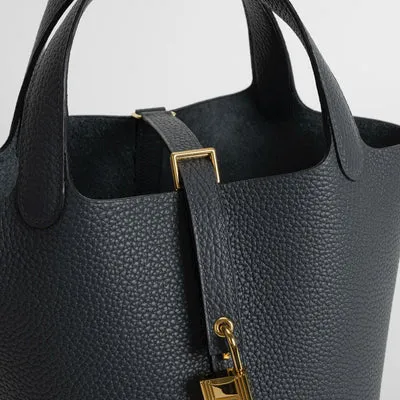 PICOTIN 18 LOCK CLEMENCE LEATHER GRIS MISTY WITH GOLD HARDWARE (GHW) - 4